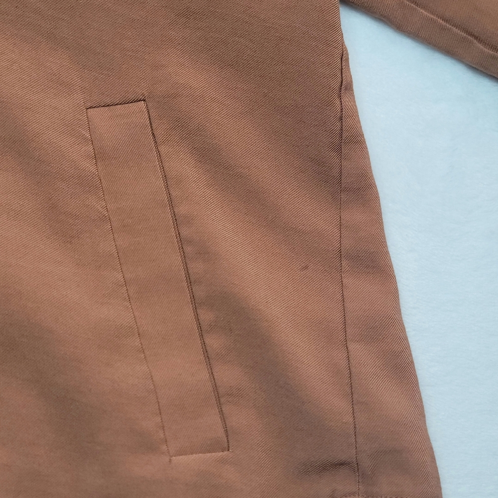 Anthropologie X Sanctuary Cropped Trench Coat Sz XXS Tan Slant Pockets Buttons - Picture 11 of 16